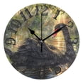 thumbnail image 1 of Black Swan Sunlight Wall Clock 10 inch Non-Ticking Easy to Read Decorative Clocks for Home Bedroom Living Room, 1 of 8