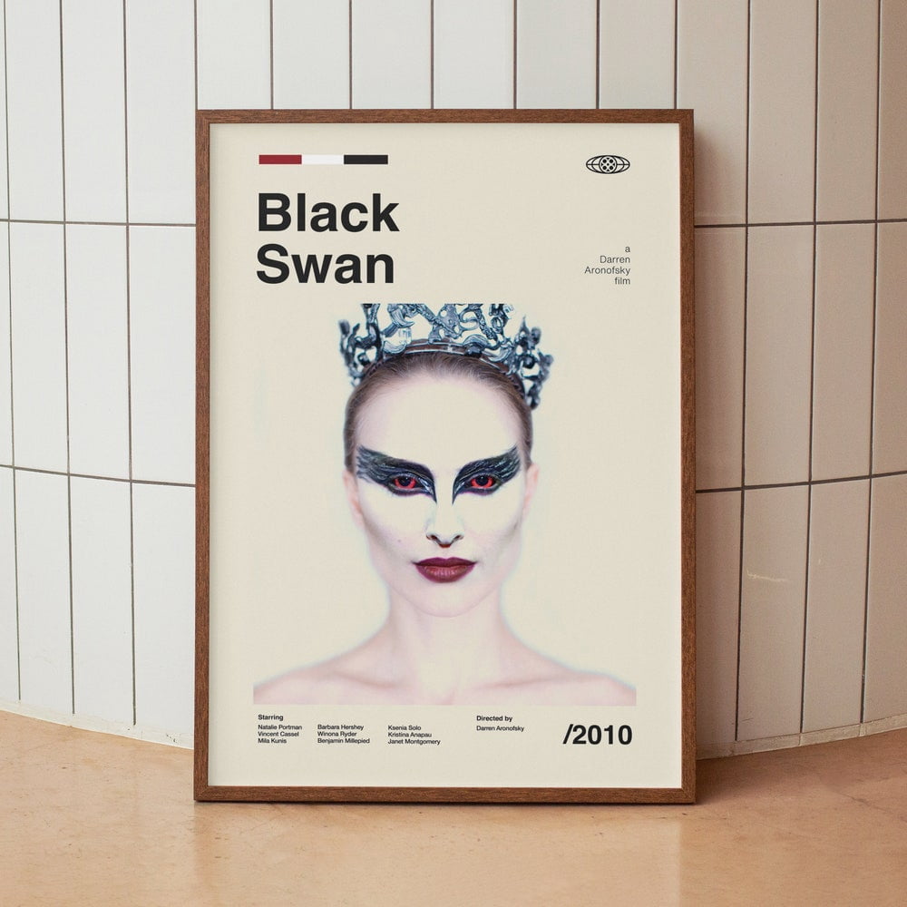 Black Swan Vintage Movie Poster Natalie Portman Minimalist Midcentury ...