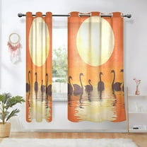 Black Swans Blackout Curtains Thermal Insulation 63 inch Grommet for Bedroom Living Room Bathroom Kitchen Windows 2 Pack