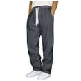 thumbnail image 1 of Black Sweat Pants Men Joggers Fleece Elastic Bottom Sweatpants with Pockets Relaxed Fit Breathable Jogger Sweatpants, 1 of 5