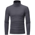 thumbnail image 1 of Black Sweater Men White Turtleneck Mens Men's Ribbed Turtleneck Slim Fit Pullover Casual Long Sleeves Basic Top, 1 of 6