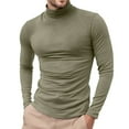 thumbnail image 1 of Dwelliawo Khaki Sweaters for Men Basic Slim Fit Sweaters Turtleneck Shirts Long Sleeve Ribbed Shirt Winter Pullover Sweaters Knitted Sweater Khaki M, 1 of 5
