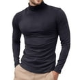 thumbnail image 1 of Dwelliawo Dark Gray Sweaters for Men Casual Regular Fit Sweaters Turtleneck Shirts Long Sleeve Ribbed Shirt Winter Pullover Knitted Sweater Dark Gray M, 1 of 5