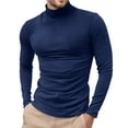 thumbnail image 1 of Dwelliawo Royal Blue Sweaters for Men Turtleneck Shirts Long Sleeve Ribbed Shirt Basic Regular Fit Sweaters Winter Pullover Knitted Sweater Royal Blue L, 1 of 5