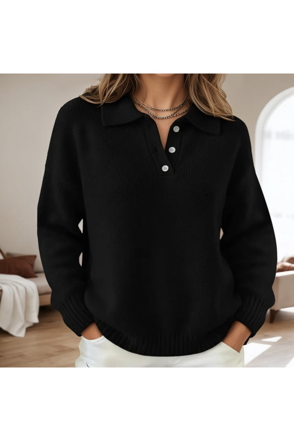 Black Sweaters for Women Oversized Fall Winter Sweater Soft Loose Knit Pullover Turtleneck Cozy Casual Warm Top