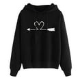 thumbnail image 1 of Black Sweaters for Women's Heart Printing Comfy Hoodies Bright Color Long Sleeve Sweatshirt Womens Fall Fashion 2025, 1 of 5