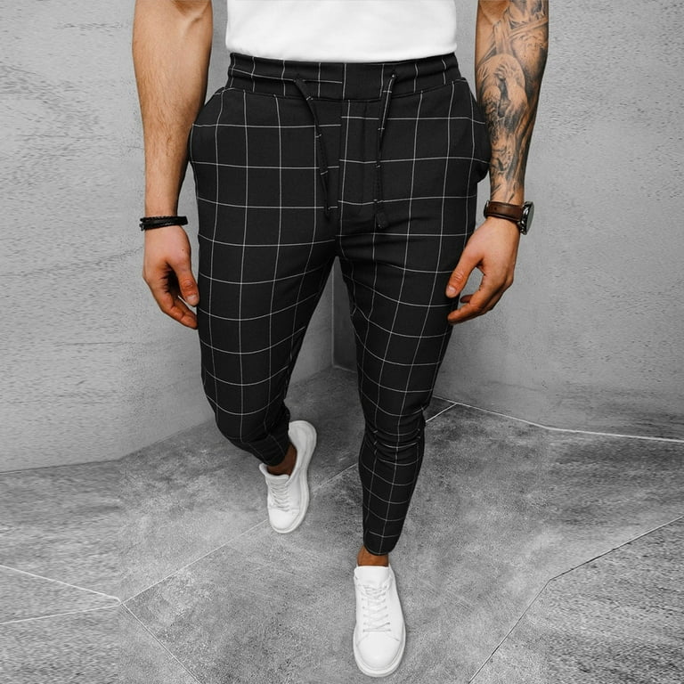 Men's chequered joggers shop