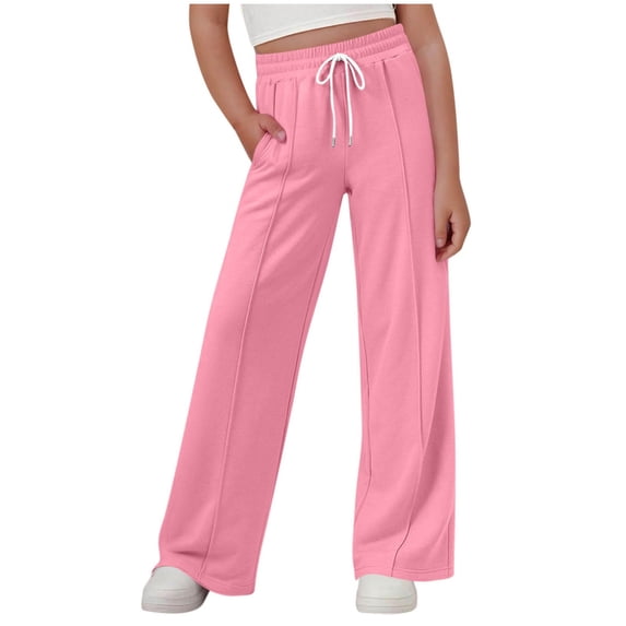 Black Sweatpants Girls 7-8 Girls Sweatpants Kids Soft Athletic Lounge Joggers Elastic Waist Casual Trousers Pants Cute Clothes for Teen Girl