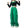 thumbnail image 1 of Black Sweatpants Girls Baggy Girls&Womens Cargo Pants Elastic Waist Lightweight Outdoor Jogger Pants, 6 Years - XX-Large Girls Pants Loose Lightweight, 1 of 6