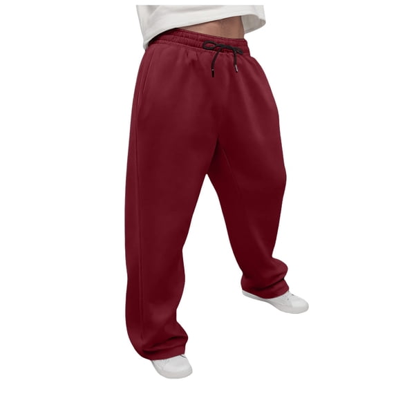 Black Sweatpants Men Baggy Track Pants Men Baggy Sweatpants Men Wide Leg Sweats Pants Loose Open Bottom Joggers with Pockets