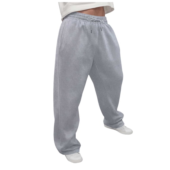 Black Sweatpants Men Black Baggy Pants Men's Baggy Sweatpants Wide Leg Lounge Sweat Pants with Pockets