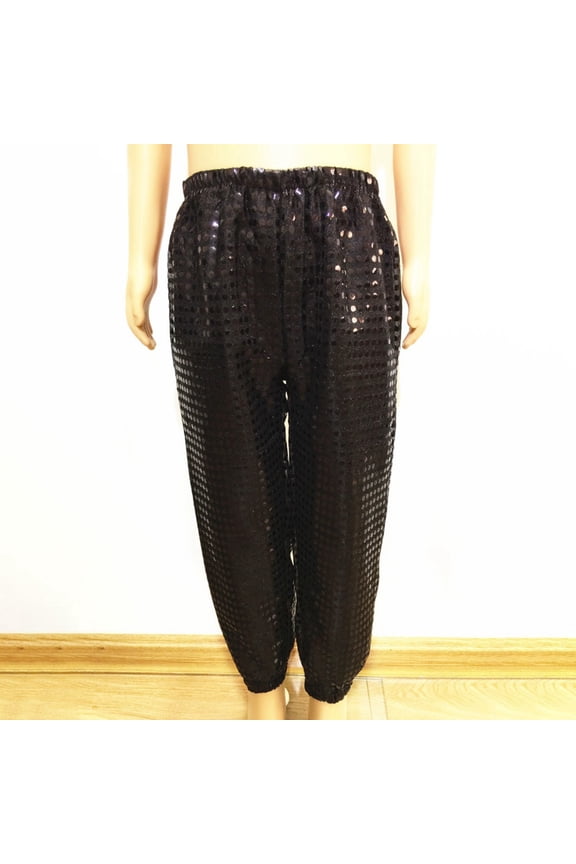 Black Sweatpants Men Sequin Prom Pants Techwear Pants Mardi Gras Boys Joggers Size 7-8 Years