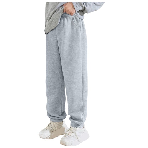 Black Sweatpants Toddler Pants 4T Toddler and Boys Joggers Sweatpants Kids Fleece Pull-On Active Athletic Pants Elastic Waistband Light Gray 12-14 Years