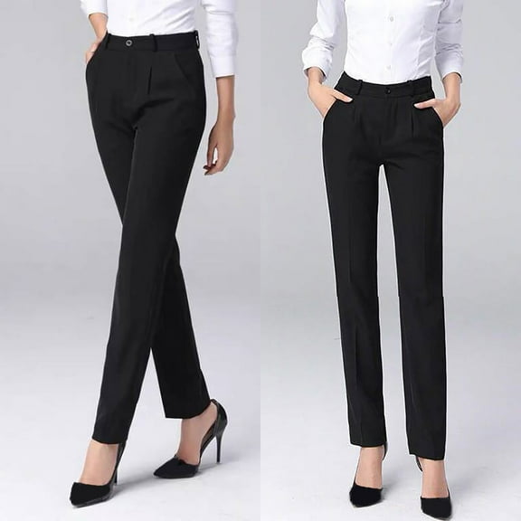 Black Sweatpants Women's Work Straight Mid Waist Chinos Button Down Straight Long Trousers Pants Pants Suit Pants Work Pants Fashion Clothing