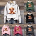 thumbnail image 1 of Black Sweatshirt Ladies Western Cow Print Shirt Country Western Cow Sweatshirts Crewneck Oversized Hoodies Women Black XXL, 1 of 3
