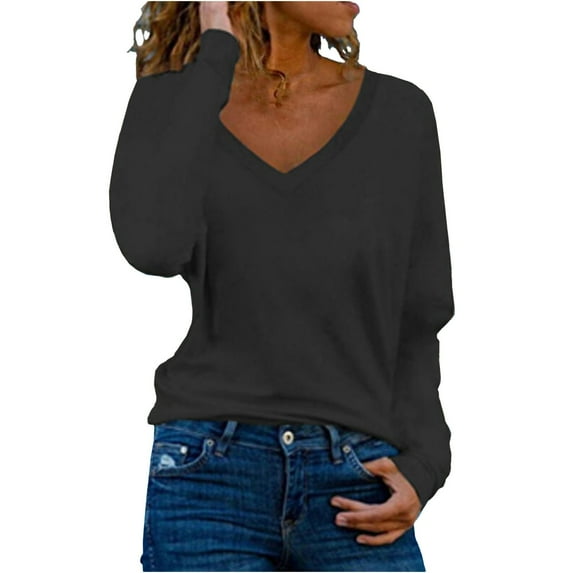 Black Sweatshirt Men Womens Tank Sweatshirt Clearance Solid V Neck Long Sleeve Casual Versatile Sweatshirts