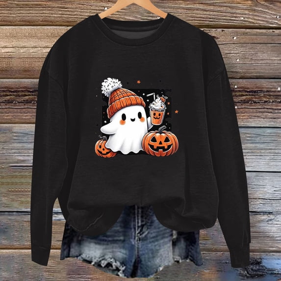 Sweatshirt for Women Halloween Bow Shirt Cute Pullover Tops