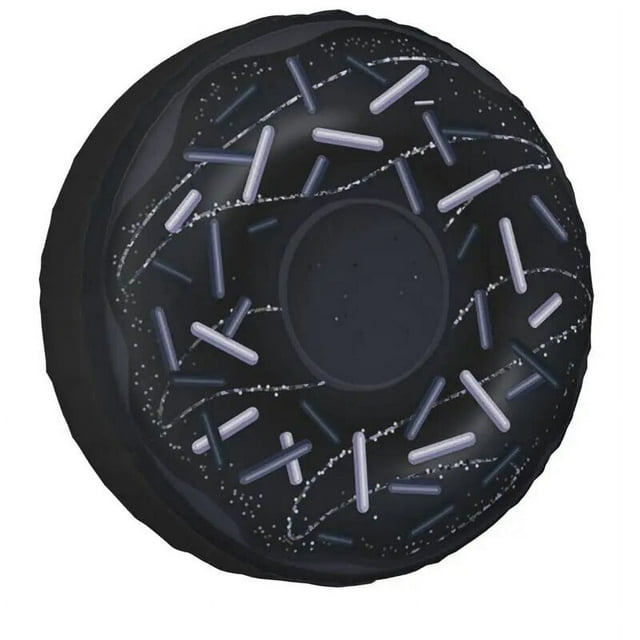 Black Sweet Donut Spare Tire Cover Universal for Hummer Doughnut SUV RV