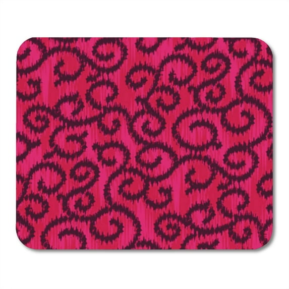 Black Swirly Loops Ikat Pattern Curve Ethnic Foliage Karakusa Mousepad Mouse Pad Mouse Mat 9x10 inch