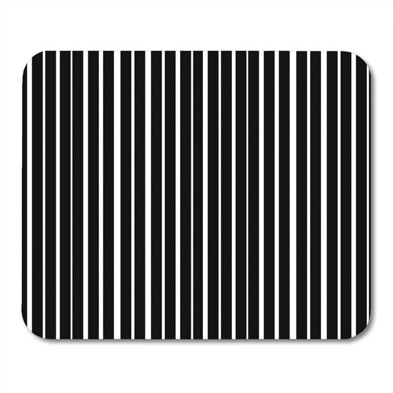 Black Symmetric Geometric White Stripes Abstract on Lines for Elegant Futuristic Mousepad Mouse Pad Mouse Mat 9x10 inch