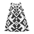 Black Symmetrical Abstract Patterns Sleeveless Dress A-Line One-Piece ...