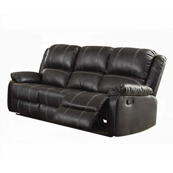 Black Synthetic Leather Recliner Sofa by Zuriel - Smooth Operation & Comfort