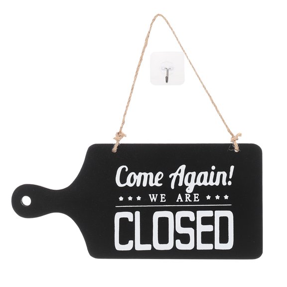 Black Synthetic Material Open Closed Sign for Door Retro Design and Practical Store