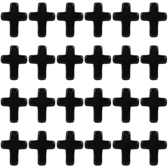 Black Synthetic Turquoise Cross Beads Mini Cross Beads Loose Spacer Bead