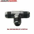 thumbnail image 1 of Black-T-Piece Male Flare Tee AN3 AN4 AN10 AN12 Port Fitting Adapter 1/8"X27 NPT, 1 of 1