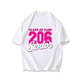 Black T Shirt Class Of 206 Senior Pink And White Text Design Graduation ...