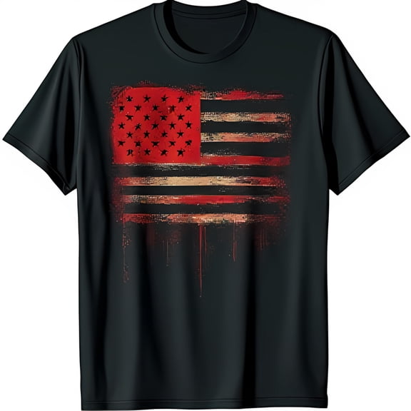 Black T-Shirt Grunge Effect Graphic Tee