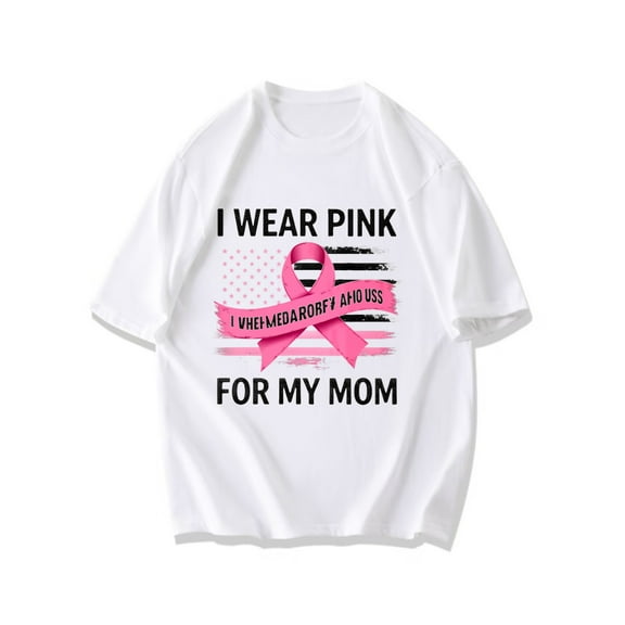 Black T Shirt I Wear Pink For My Mom Breast Cancer Awareness Ribbon With  Design For Breast Cancer Support And Family Love
