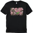 Black TShirt Pink Green & Cherry Blossoms by McCall & Kinkade