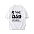 thumbnail image 1 of Black T-Shirt With 5 Things You Should Know About My Dad Graphic Print For Father S Day Gifts And Casual Wear, 1 of 4