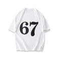 thumbnail image 1 of Black T Shirt With Number 67 Print For Casual Wear, 1 of 3