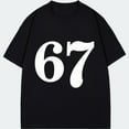 thumbnail image 1 of Black T Shirt With Number 67 Print For Casual Wear, 1 of 3