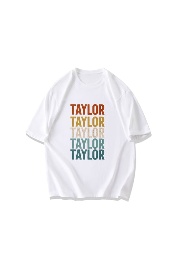 Black T Shirt With Taylor Text Print For Casual Wear