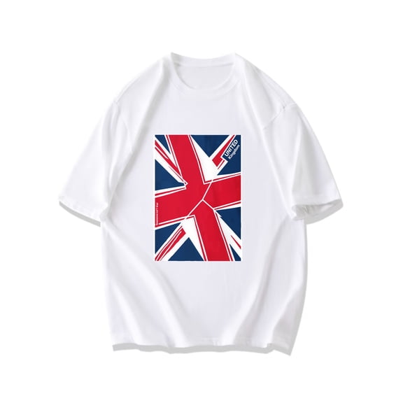 Black T Shirt With United Kingdom Flag Print For Casual Wear