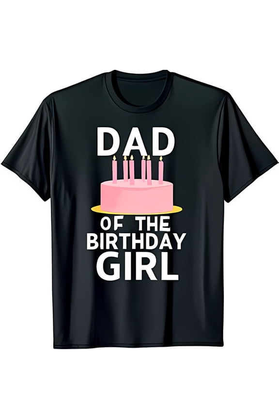 Black T-Shirt for Dads Heartfelt 'Proud Dad' Graphic Design for Daughter's Birthday