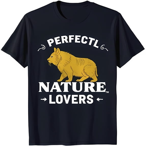 Black T-Shirt for Nature Lovers Design with 'PERFECTL6' Text