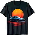 thumbnail image 1 of Black T-Shirt with Blue R34 Graphic & Red Splashes, 1 of 5