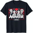 Black TShirt with Bold 'ANIMATOR' Print & Characters Join Us in the 73 Zone