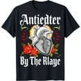 Black TShirt with Bold 'Antiedter By The Rlaye' Text & Heart Eye
