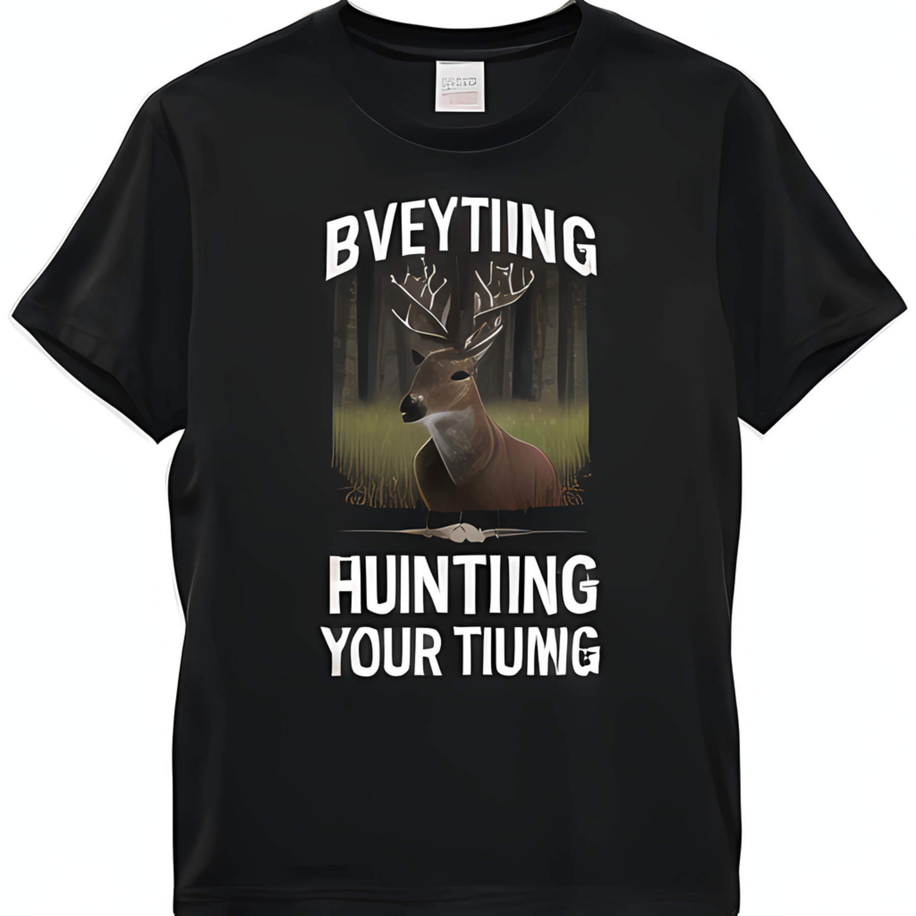 Black T-shirt With Bold 'beyond Hunting Your Thumbnails' Text 