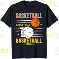 Black TShirt with Bold Design & Dual Basketballs