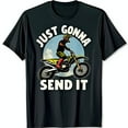 Black TShirt with Bold Dirt Bike Rider Graphic 'Just Gonna Send It