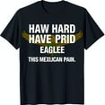 Black TShirt with Bold Eagle Graphic and Unique Green Details