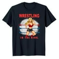 Black TShirt with Bold Female Wrestler Graphic 'Wrestling in the Ring