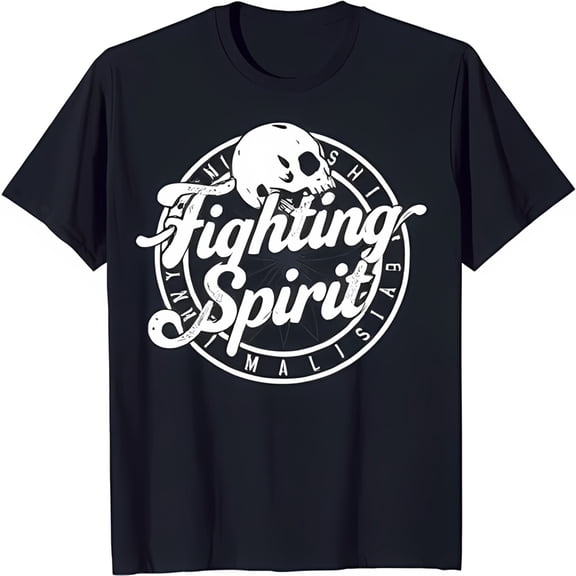 Black T-Shirt with Bold & Graphic 'Fighting ' Malaysia Design