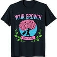 thumbnail image 1 of Black T-Shirt with Bold Graphic: Running from Roses 'YOUR GROWTH' Design, 1 of 5